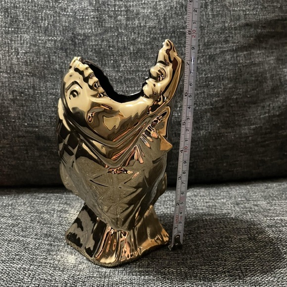 Trader Sam's Golden Piranha Mug Disney Tiki Bar Gold Fish Ceramic Limited Cup - Picture 8 of 12